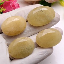 4 Stück Natürlich Gelb Beryll 32mm-36mm Oval Schliff Unbehandelt Riesiges Lose