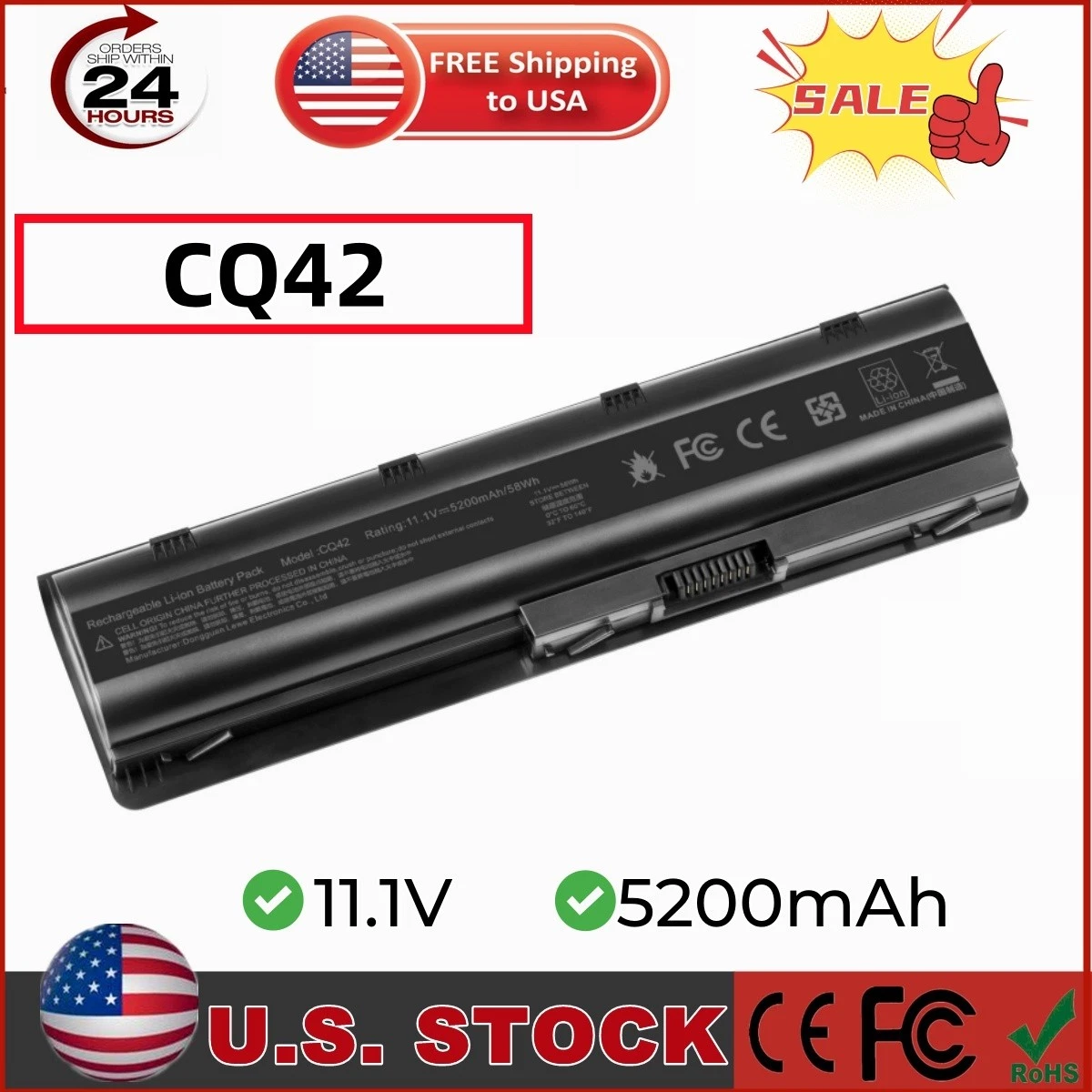 Batteria Per HP Pavilion G7-1000 Serie, 10.8V, 4400mAh/48Wh, Li-Ion, Ricambio Standard