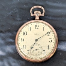Elgin Pocket Watch 12s 15J Grade 315 Model 3 Gold Filled 1915 Runs Vtg    