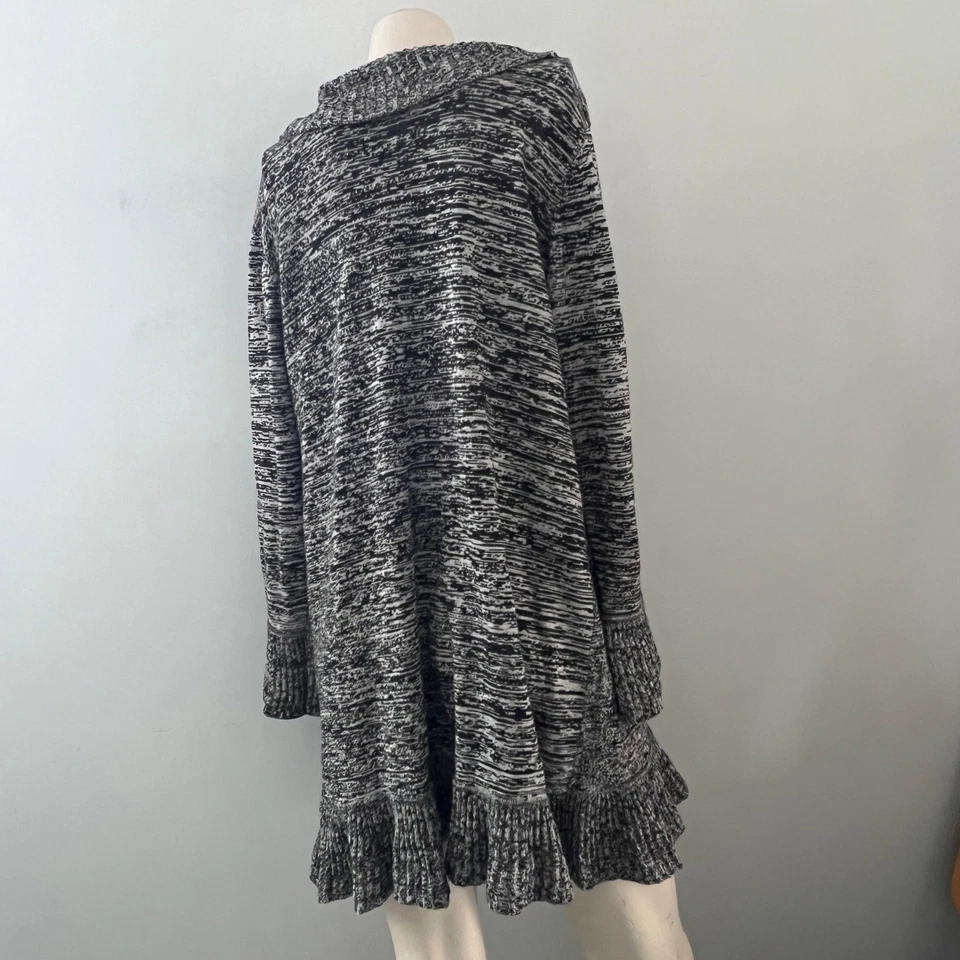 Женщины 1 X серый открытый спереди оборки вязаный кардиган свитер наслоения уютный Cottagecore - Изображение 2 из 4