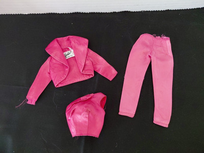 VINTAGE BARBIE SATIN 'N ROSE #1611 JACKET/TOP/PANTS - VERY NICE PREOWNED COND