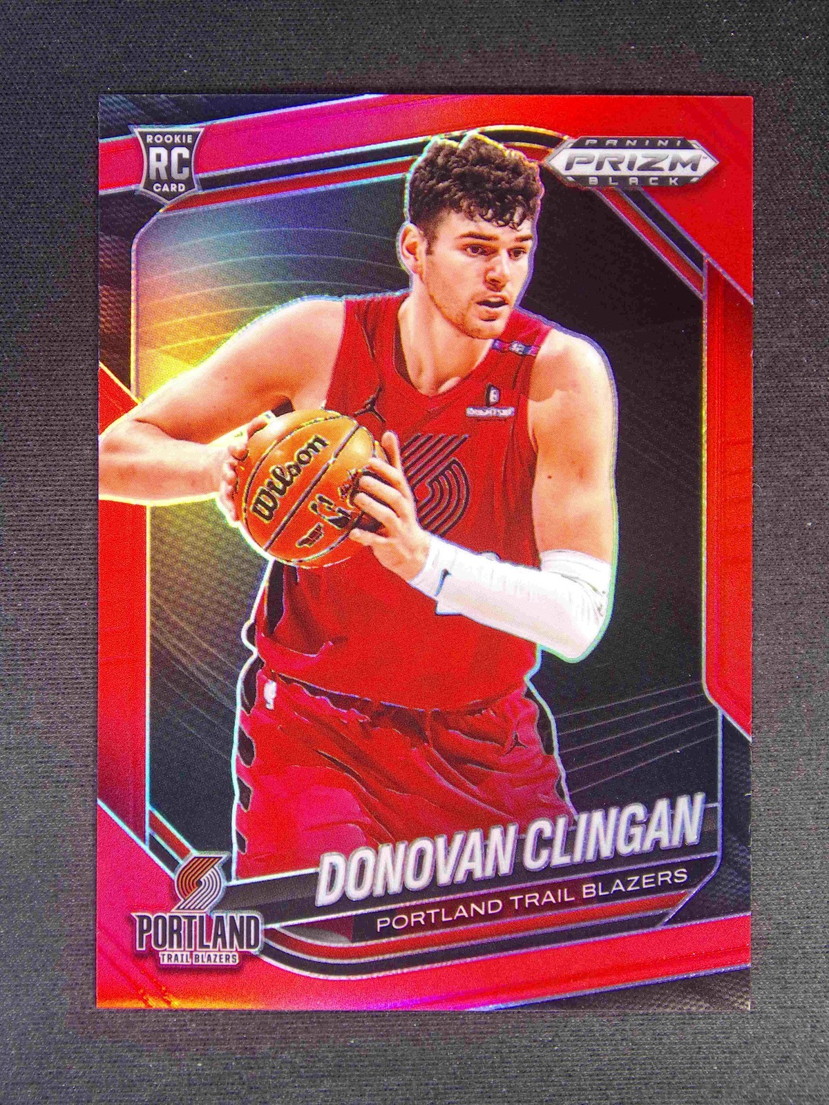 2024-25 Panini Prizm Black Donovan Clingan #131 RC Rookie Red /299