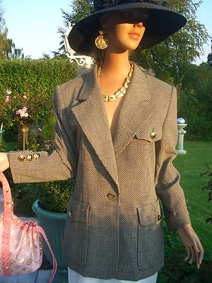 LUXUS Escada COUTURE GLÜCKS Blazer WÜRFEL NP1180,-GOLF Club 38/40 STATEMENT gold - Bild 1 von 3