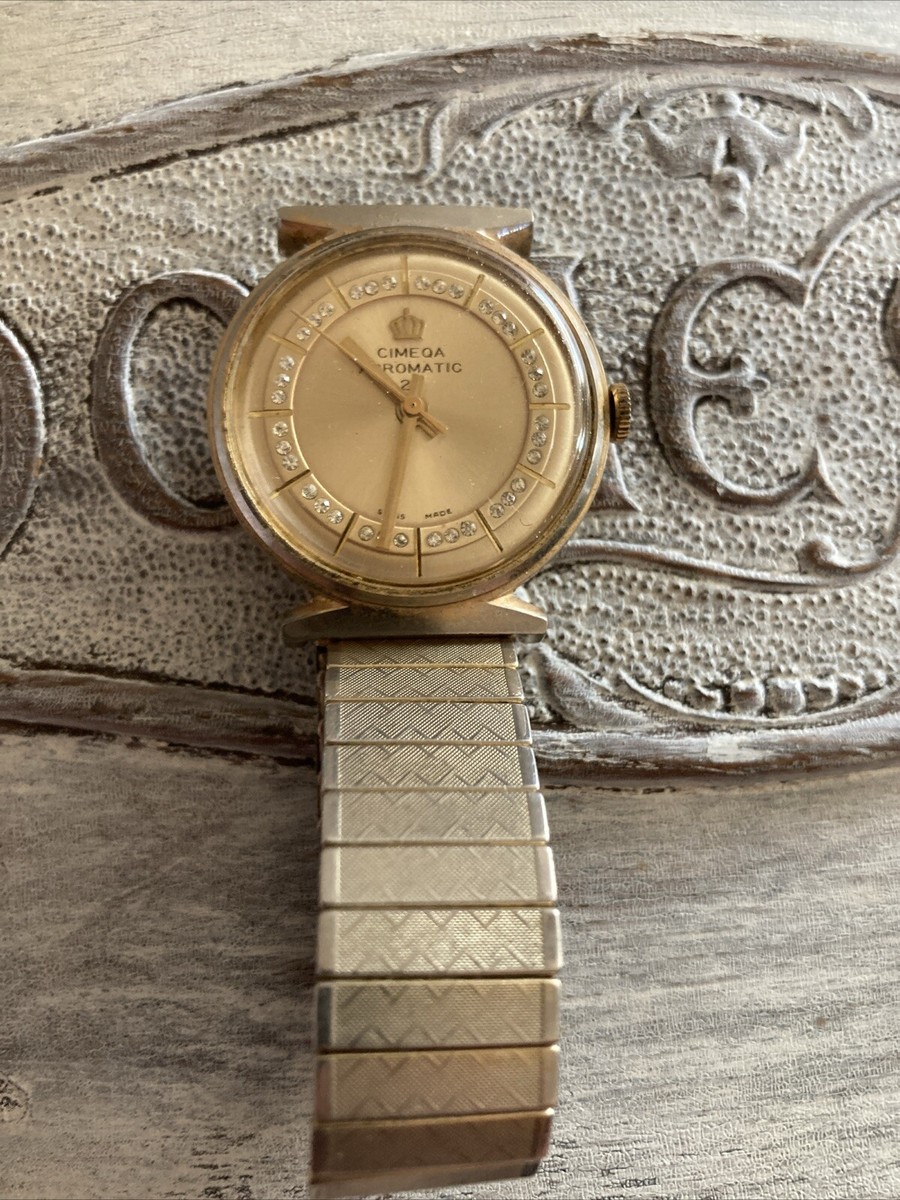 Vintage Cimeqa Agromatic 25 Swiss Watch,Diamond Dial-Parts/Repair