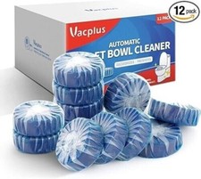 Vacplus Automatic Toilet Bowl Cleaner Tablets Bathroom Toilet Tank Blue 12 Pk.