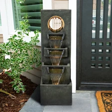 4-tier Indoor&outdoor Water Fountain Zen Garden House Room Waterfall Decor Gifts