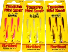 Northland  Tackle Impulse Rigged 1/16 Tungsten Mini Smelt Jigs (Lot of 3-Packs)