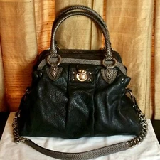 Large Marc Jacobs Leather and Snake Black Purse