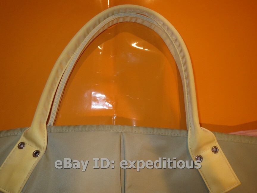 USED AGNES B. VOYAGE NYLON TOTE BAG SHOULDER HANDBAG LIGHT SAND