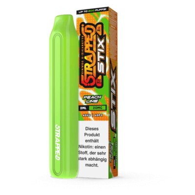 Strapped STIX E-Zigarette 600 Züge 450mAh Peach Lime Vape E-Shisha