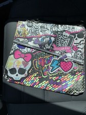 Monster High Skull Bow Purse Girls Bag Tote Black Handle with Silver Chain, c5
