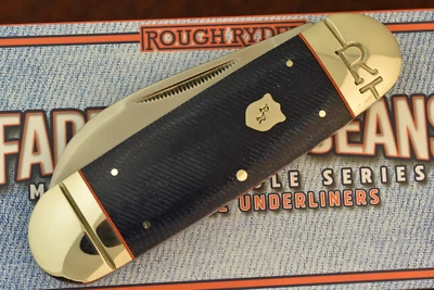 ROUGH RIDER RYDER BLUE JEANS MICARTA ELEPHANT TOENAIL SUNFISH KNIFE NICE