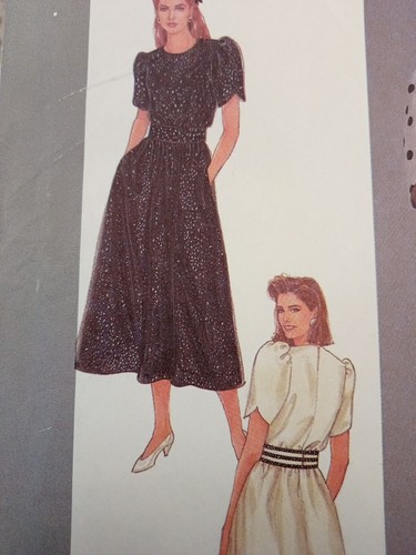 SIMPLICITY 9491 VTG 80s Blouson Dress Sew Pattern UNCUT Miss 8 10 12 14 16 18 - Picture 4 of 8