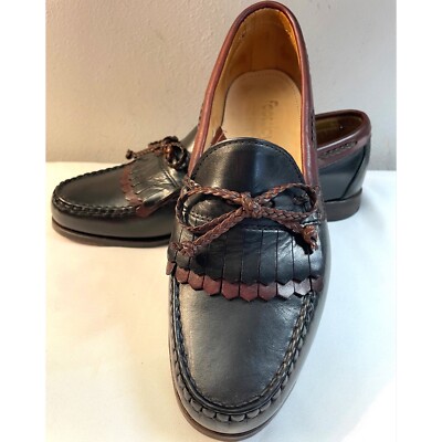 Footjoy Kiltie Tassel Loafers Black/Brown Leather Men display picture 3