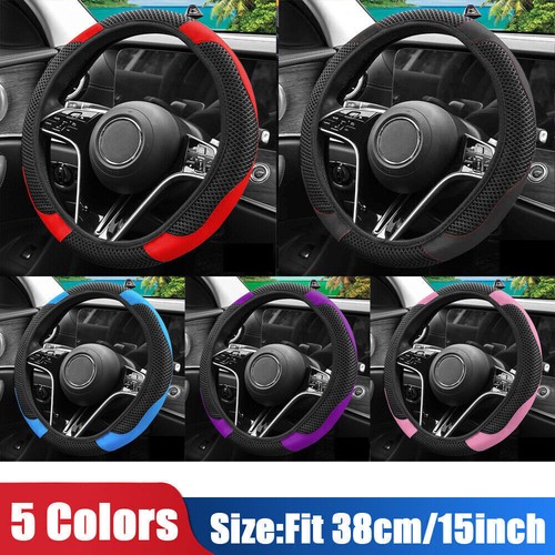 15"/38cm Auto Car Steering Wheel Cover Ice Silk Breathable Elastic Accessories - Picture 2 of 19