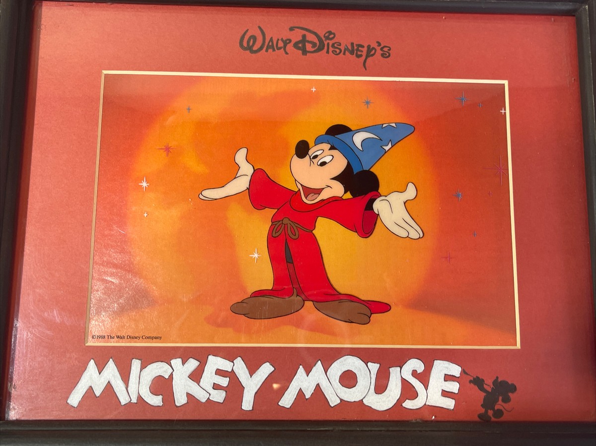 DISNEY Mickey Mouse SORCERER FANTASIA 1988 Sericel Animation Art