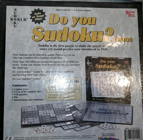 Do You SUDOKU? University Board Game New & Factory Sealed. - Picture 6 of 9