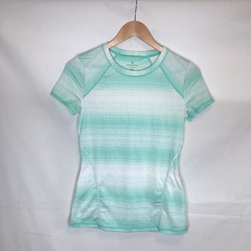 Athleta Breathe Top T Shirt Dip Dye Light Green white running