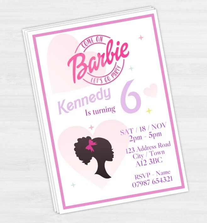 Black barbie invitations sale