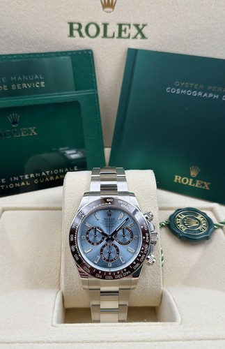 Rolex Daytona Ice Blue Baguette Dial Platinum 126506 Pre-Owned...