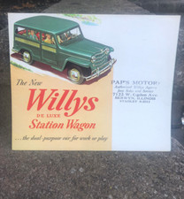 1950s Willys De Luxe Station Wagon Foldout Brochure 1950s Willys De Luxe Station Wagon Foldout Brochure