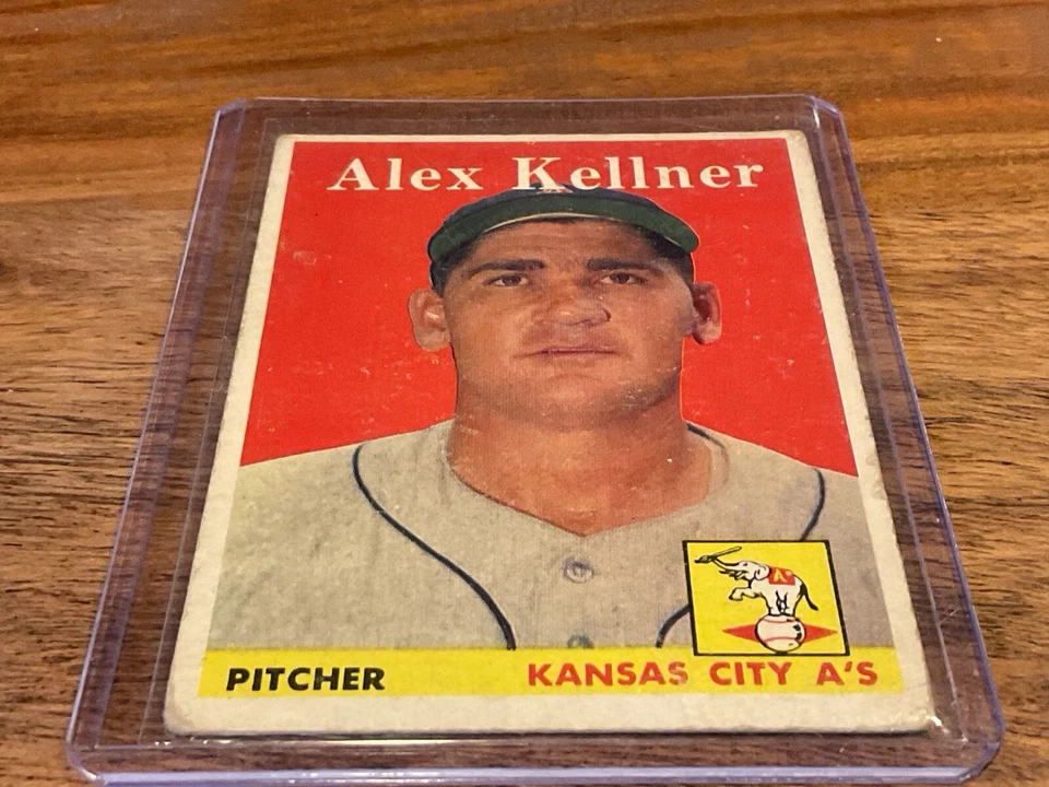 ALEX KELLNER 1958 Topps #3 Kansas City Athletics Baseball Card VG EX - Image 2 of 3
