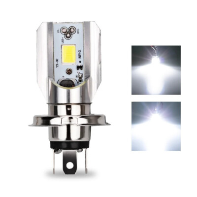 Ampoule LED H4 Pour Scooter, Moto, Quad - 6000K, 12V, 70W, Blanc Clair, Phare Croisement Et Plein Phare, Neuf