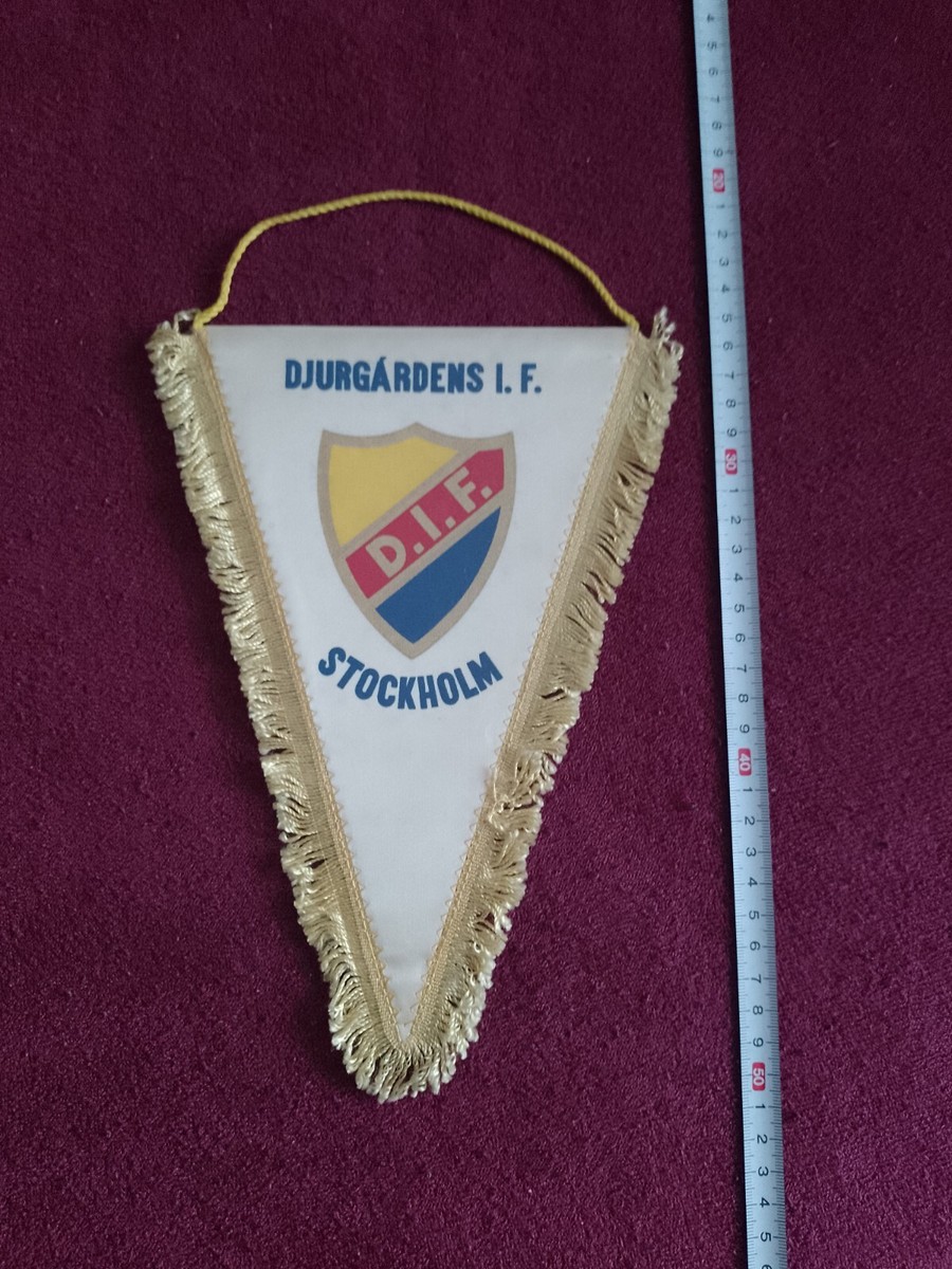 Fanion Djurgårdens IF (Suède) Football, 37 X 24 Cm