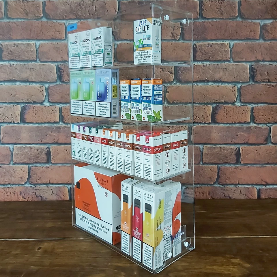 4 Shelf Acrylic Counter POS Display for Cosmetics or Boxed Items (DS85/C) - Image 2 of 4