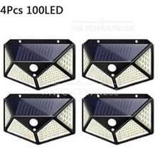 4 FARETTI Da Esterno Ad ENERGIA SOLARE Con 100 Led Con Sensore Di Movimento FARO