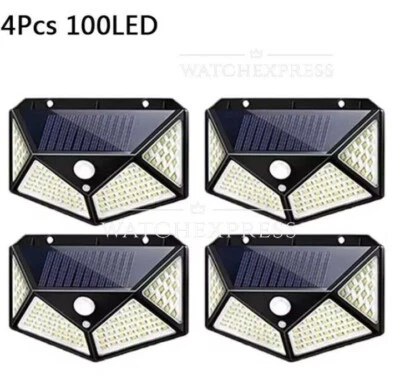 4 FARETTI Da Esterno Ad ENERGIA SOLARE Con 100 Led Con Sensore Di Movimento FARO