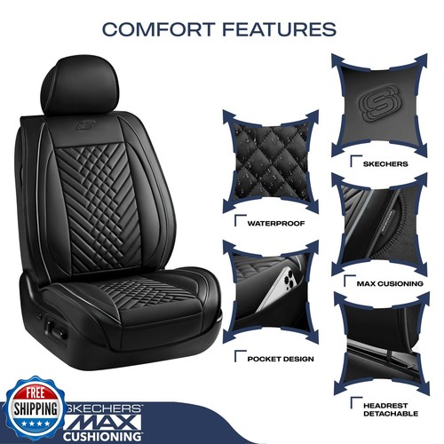 Skechers MAX Coprisedili Auto Imbottiti,Memory Foam Tuping Coprisedile in Pelle - Foto 4 di 5