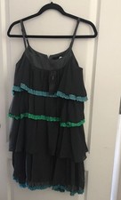 New MARC BY MARC JACOBS 100% silk gray ruffle sleeveless dress sz 6 $398 Retail