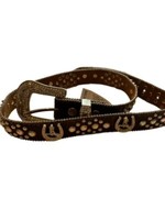 Angel Ranch Western Girls Youth XL Horseshoe Rhinestone Studded Brown Belt New 2