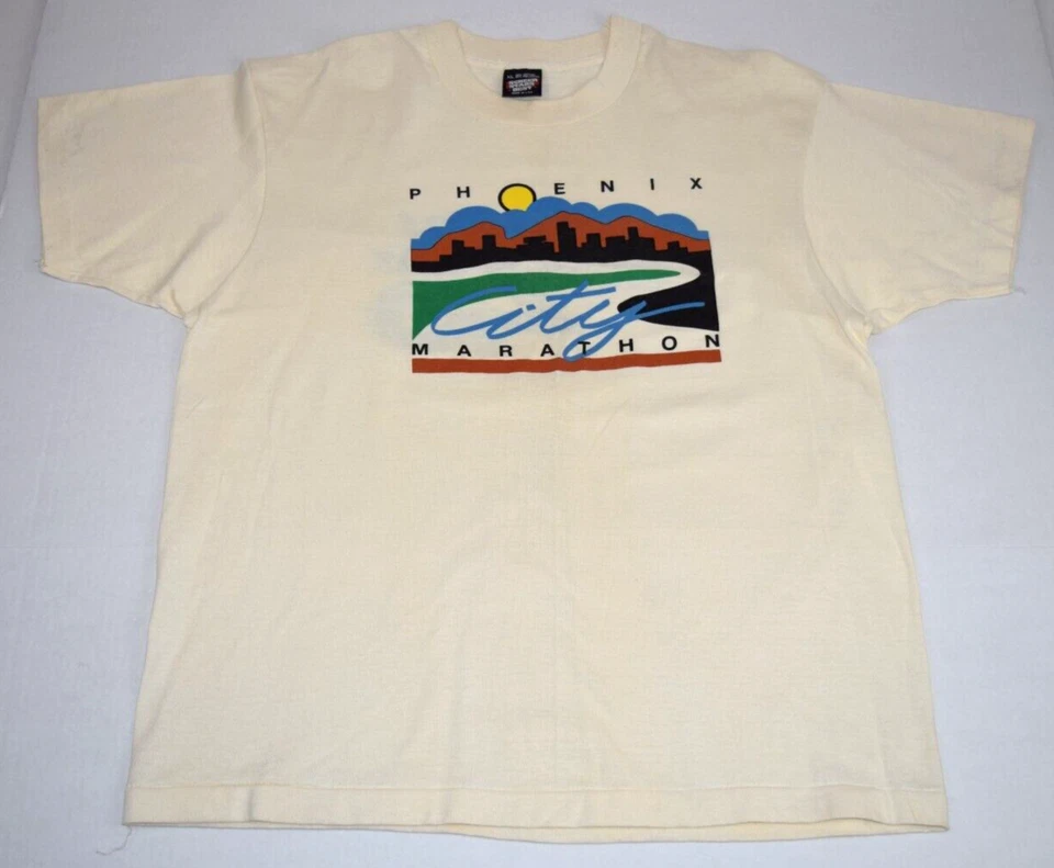 Vintage T-Shirt Size M/L 80s 90s Phoenix Marathon Screen Stars Single Stitch - Image 2 of 4