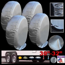 4pc 30-32 Silver Spare Wheel Tire Cover Weather Protector For Rv Camper Trailer 4pc 30-32 Silver Spare Wheel Tire Cover Weather Protector For Rv Camper Trailer