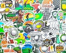 50 pcs "Golf" Sticker Pack PGA Sport Golf Gifts Golfing Tees Golf Cart Decals