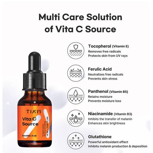 TIAM Vita C Source Serum 15ml+ MY SIGNATURE A+ CREAM 50ml pure vitamin C 20% - Picture 9 of 10