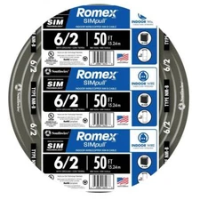 50 ft. 6/2 Stranded Romex SIMpull CU NM-B W/G Wire
