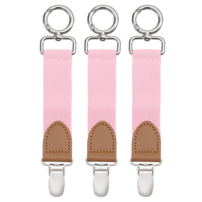 Chapeau Pinces pour Voyage, 3pcs Élastique Chapeau Voyage Compagnon(Rose)