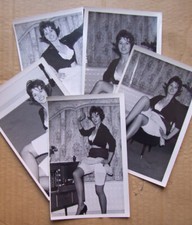 Smiling Pretty Directoire Knickers Model. Set of 6 x 1960's photos.  (D)