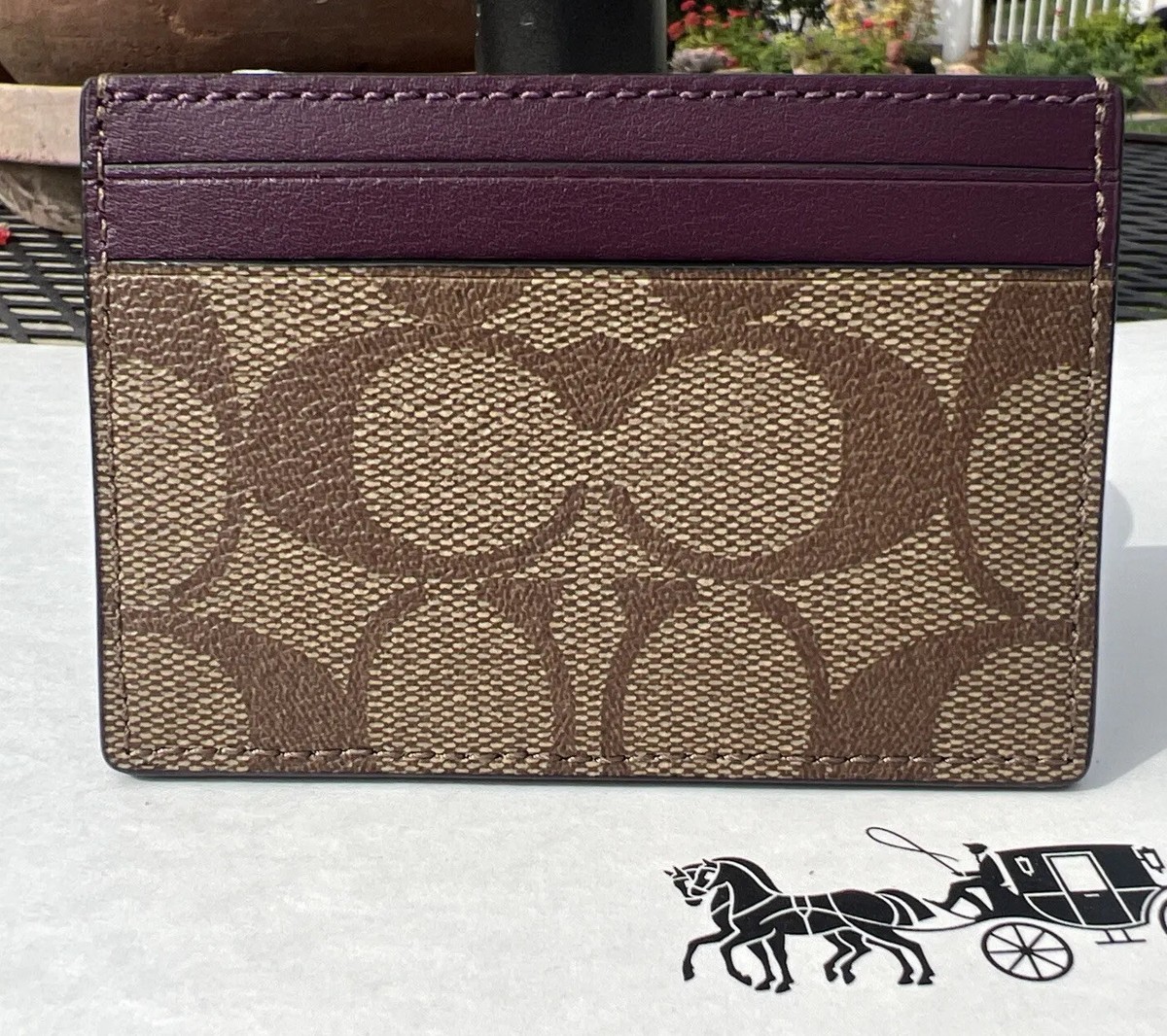カードケース・名刺入れ COACH Signature PVC Card Case 63279 Coach Signature Coated Canvas Leather Credit Card Case 63279