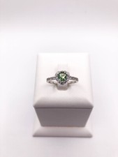925 sterling silver handmade Fine ring gift for her Green sapphire size 6
