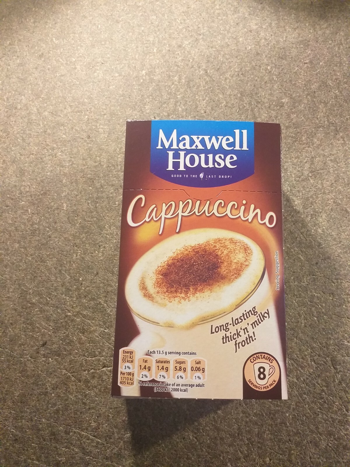 12x 8 Maxwell House CAPPUCCINO Classic Roast instant coffee (96 sachets