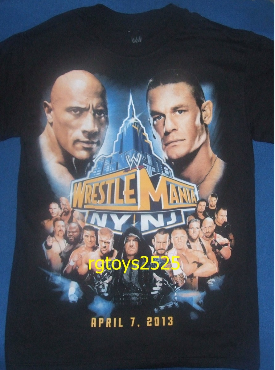 WWE WrestleMania 29 Mens t-shirt SIze S M 32-36 Rock Cena CM