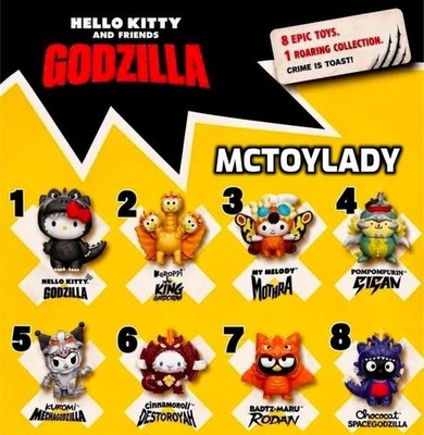 2026 McDONALD'S HELLO KITTY GODZILLA HAPPY MEAL TOYS! READY TO SHIP!