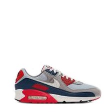 Nike Air Max 90 Men's Shoes Light Smoke Grey Armory Navy Fire Red DM0029-005 New