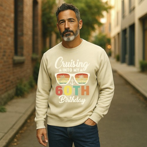 Personalised Cruising Birthday Sweatshirt Any Age Gildan Heavyweight Unisex Gift - Picture 19 of 19