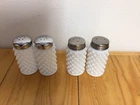 Vintage Estate Hobnail White Milk Glass Salt & Pepper Shakers ( 2 Set)