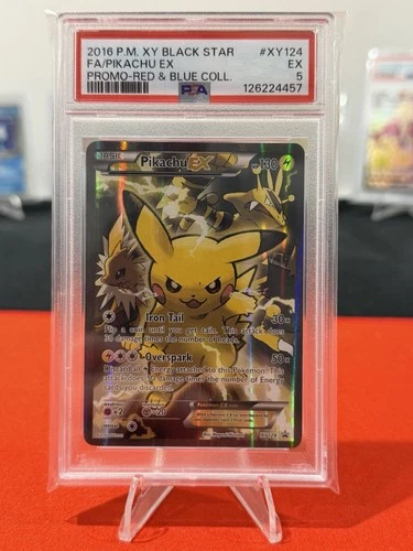 2016 POKEMON XY BLACK STAR PROMO RED & BLUE COLL FULL ART/PIKACHU EX PSA 5